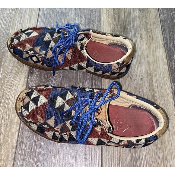 Twisted X Boots Womens US Size 6 Aztec Southwestern Red Blue Graphic Hooey Shoes - Picture 6 of 10